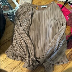 Brown boutique she+sky blouse